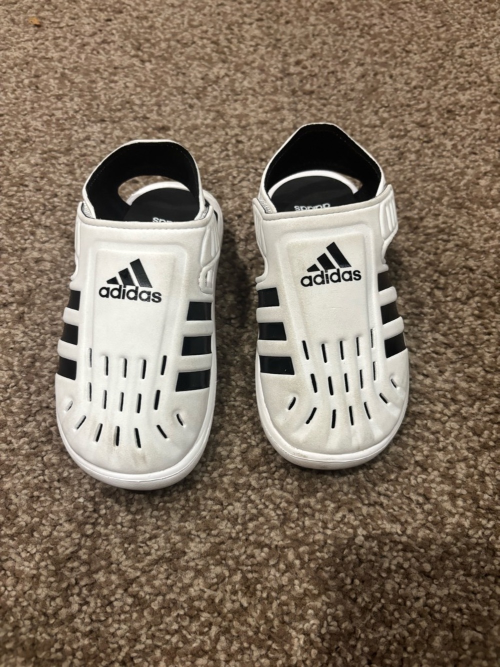 adidas White & Black Kids Water Clog